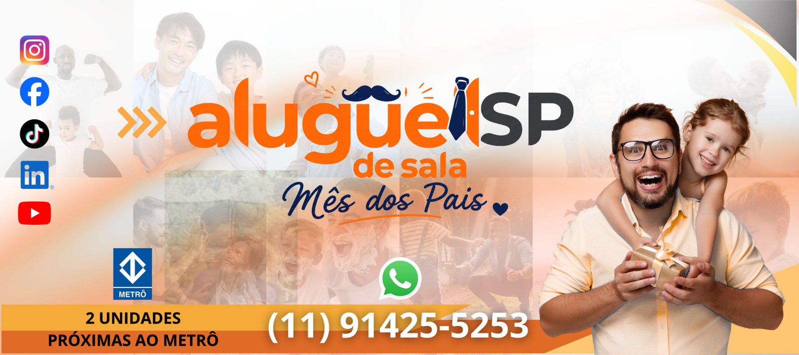 Agosto: O mês dos Pais é o momento ideal para realizar seu evento no Aluguel de Sala SP